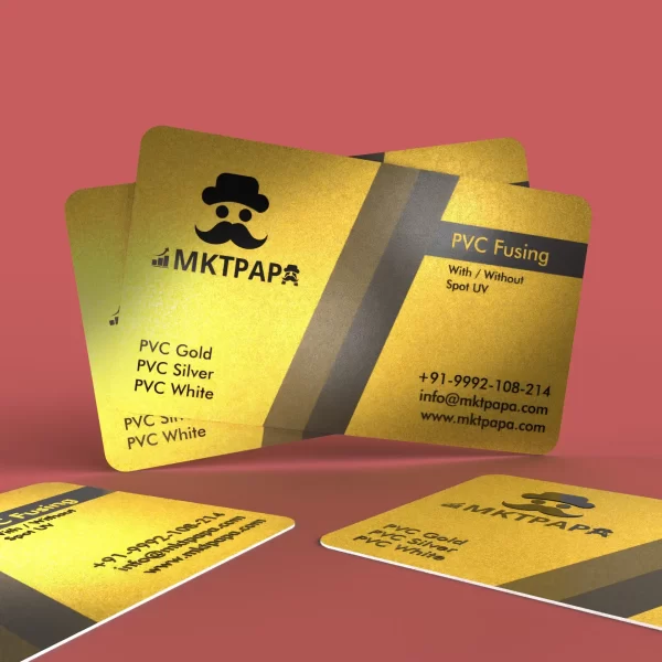 Golden PVC Fusing Card with Embossed Spot UV